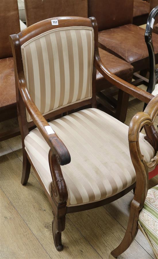 A mahogany armchair